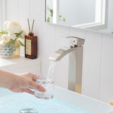 Brushed Nickel Single Handle Bathroom Sink Faucet
