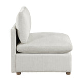 Modular Engineered Wood Sectional Sofa with Ottoman Beige 104"