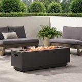 RECTANGULAR IRON FIRE PIT 50,000 BTU WITH TANK HOLDER