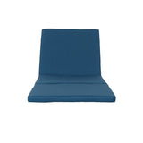 Outdoor Chaise Lounge Cushion Blue Polyester Waterproof Tie-Down 76.75x25.5 In