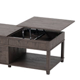 U-Can Lift-Top Coffee Table Hidden Compartment Brown