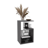 3-Tier Open Shelf Nightstand - Compact End Table - 25" High