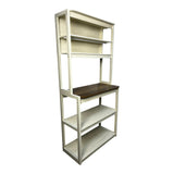 31.50" White and Rustic Brown color 5-Tier Bakers Rack for Kitchen