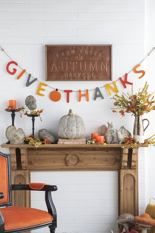 68" Colorful Give Thanks Banner Thanksgiving Fall Harvest Decor