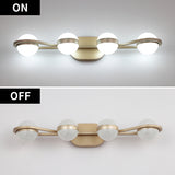LED Vanity Light - 4-Light - Crystal Sand Acrylic - Gold - 28"