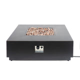 Stylish 40' Square Fire Pit in Brown and Gold Iron for Outdoor Warmth