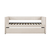 Daybed with Trundle Engineered Wood Beige