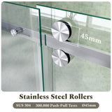 56-60"W x 72"H Frameless Sliding Shower Door Enclosure