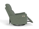 Velvet Recliner Swivel Power Dark Green