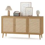 Sideboard Buffet Cabinet 3 Rattan Doors Natural Large