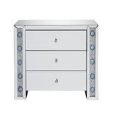 Console Cabinet - Glam - Mirrored with Faux Agate Inlay - 3 Drawers