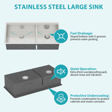 39-inch Built-in Kitchen Sink with Mixing Bowl Worktop