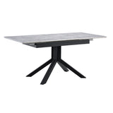 Modern Rectangular Dining Table Gray MDF Metal Legs