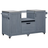 K&K 66.5" Outdoor Kitchen Island for Big Green Egg Grills