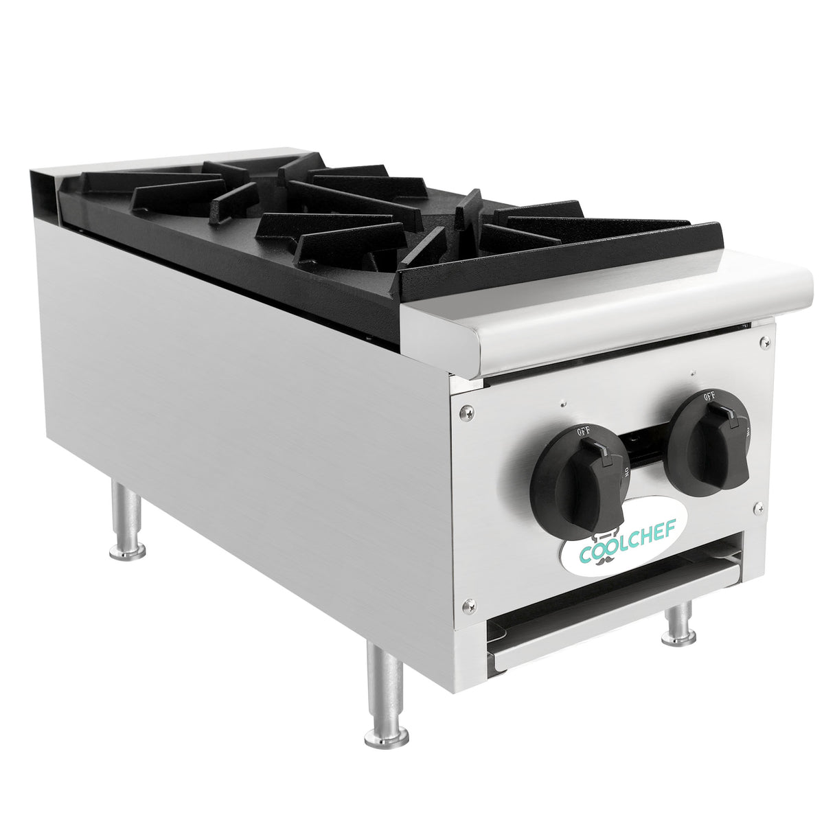 50,000 BTU Commercial Gas Hot Plate 2 Burner NG LP