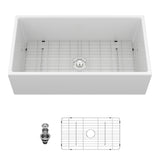 36" White Farmhouse Sink - 36 x 20 x 10 inch Kitchen Sink Apron-front White