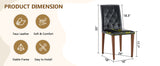 Set of 4 Metal Dining Chair Black/Walnut