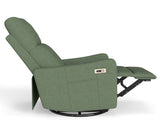 Velvet Recliner Swivel Power Dark Green