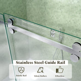 56-60"W x 72"H Frameless Sliding Shower Door Enclosure