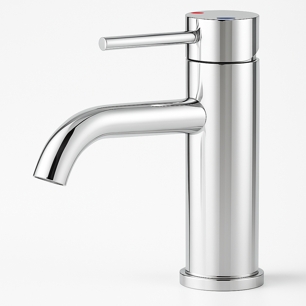 Chrome Single Handle Bathroom Faucet Stainless Steel Single Hole