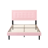 Full Upholstered Platform Bed Pink