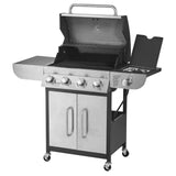 Gas Grill, 4 Burner Propane Gas Grill with Side Burner