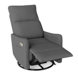 Velvet Recliner Swivel Power Dark Gray