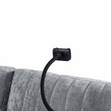 Modern Grey Chenille Loveseat Sofa Bed Pull-Out Adjustable