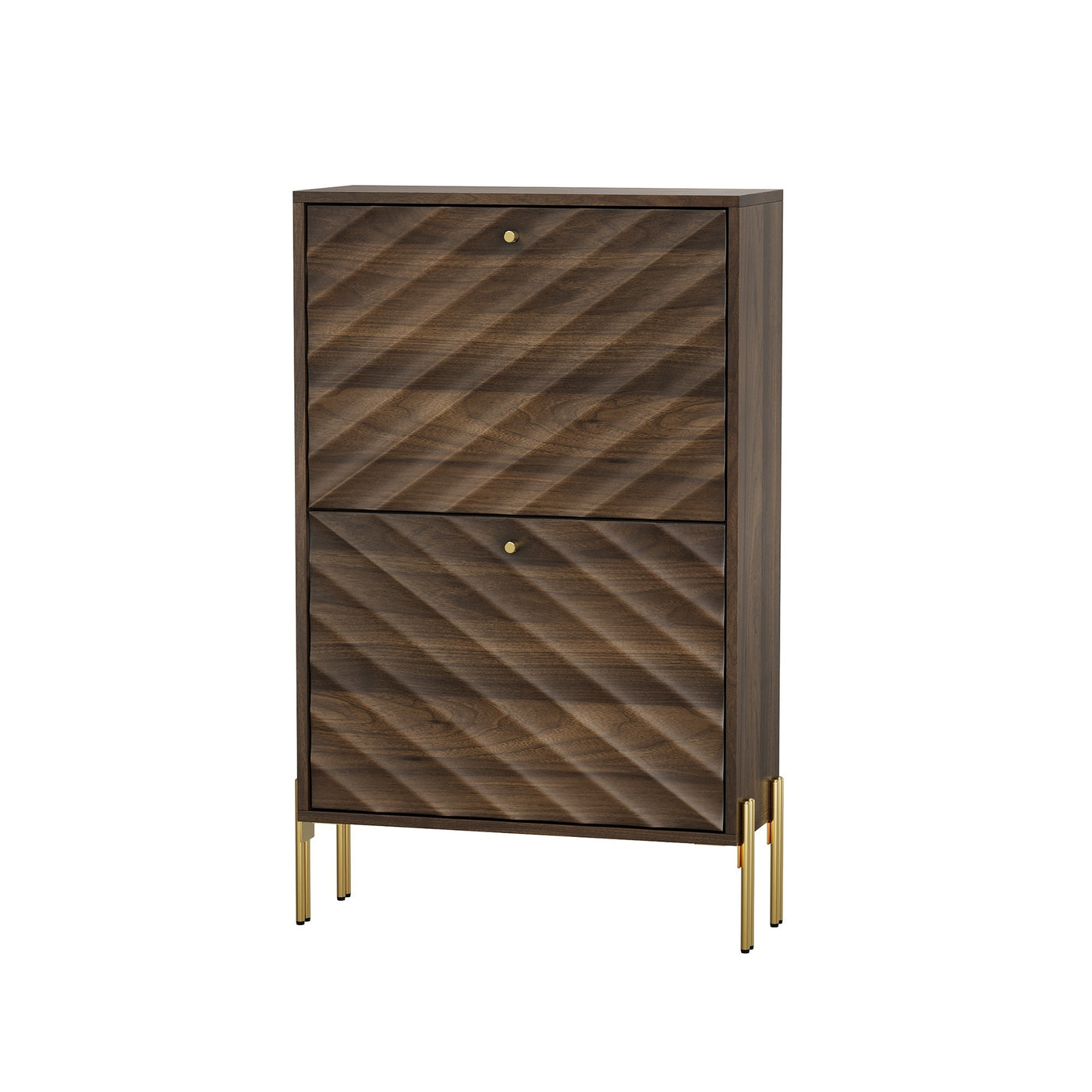 Mid-Century Modern Walnut Shoe Cabinet 23.6