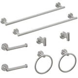 Brushed Nickel Bathroom Accessories Set, 8-Piece Towel Bar