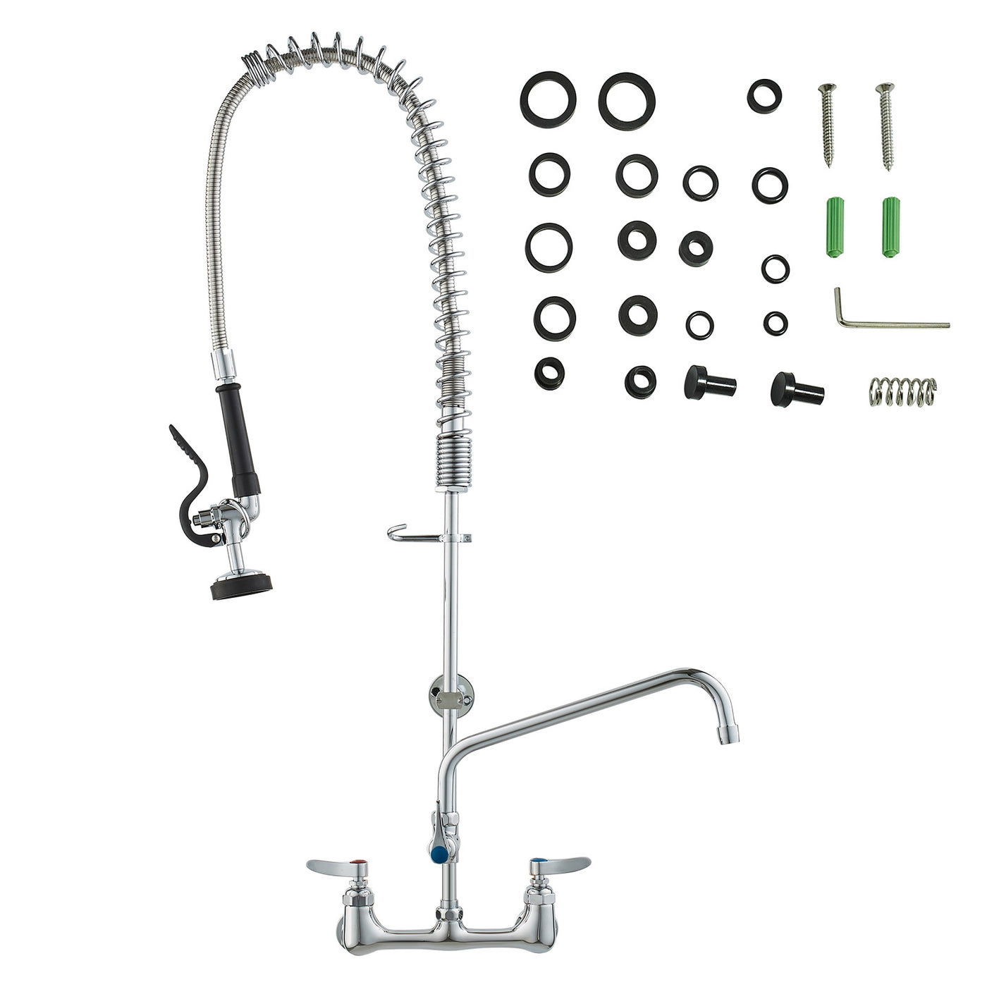 Commercial Pre-Rinse Kitchen Faucet Wall Mount 36" Brass