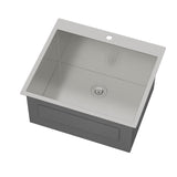 25"x22"x12" Stainless Steel Utility Sink Drop In Topmount 16 Gauge Deep Single