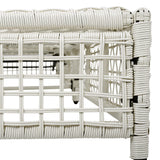 Outdoor Chaise Lounge Chair Wicker Adjustable Recline Beige/Creamy White