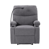 Light Gray Ergonomic Recliner Chair with Cup Holders