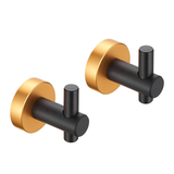 Round Base Wall Hook Black Gold 2 Pack