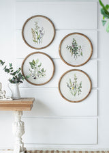 19.7" Flora Print Round Mirror Frame