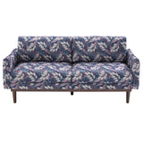 Modern Style 2-Seater Loveseat Sofa with Spacious Seating Area in Blue, Polyester Upholstery, Rubber Wood Legs, 75.75' Overall Length