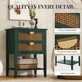 2 Drawer Side table, Naturel Rattan, End table, Suitable for bedroom