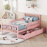 Twin Wood Platform Bed Pink