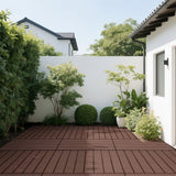 22-Piece Brown Interlocking Deck Tiles 24x12 Inch Polypropylene