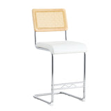 Set of 2 Faux Leather Bar Stool White
