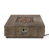Wellington Square Iron Fire Pit 50000 BTU Wood Pattern Design