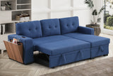 Linen Sofa Blue 92"