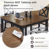 Wood Bar Table Set Beige/Black