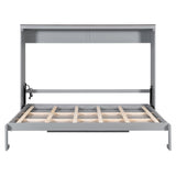 Queen Engineered Wood Murphy Bed Gray