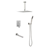 Shower System Combo 16" Head Hand Shower Tub Spout