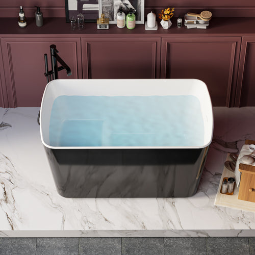 Freestanding Acrylic Soaking Bathtub 49x27.95x24" Square Japanese