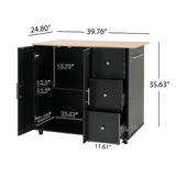 Mobile Kitchen Cart with Storage, 39.76'' Rolling Kitchen Island with 2 Doors