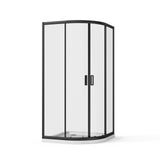 36x36x72 Corner Shower Door Double Sliding Matte Black