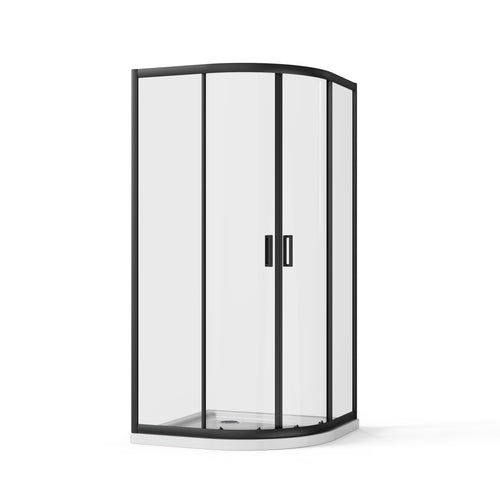 36x36x72 Corner Shower Door Double Sliding Matte Black